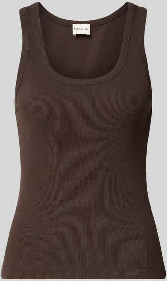 Closed Tanktop in riblook met ronde hals