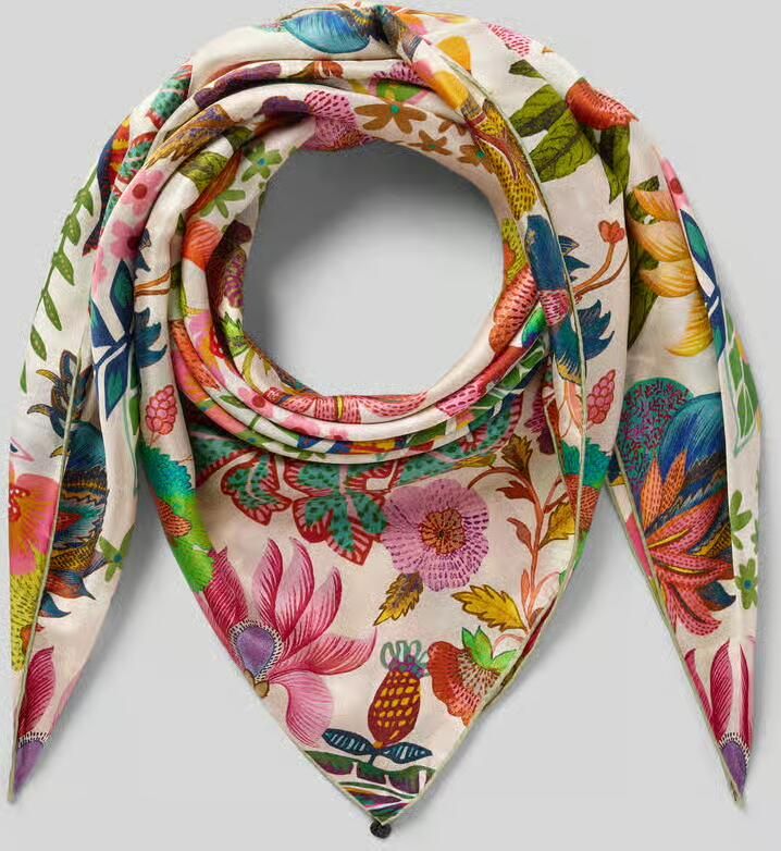 Codello Zijden sjaal van pure zijde met een all-over bloemenprint - Foto 2