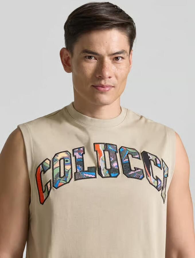 COLUCCI regular fit tanktop met labelstitching