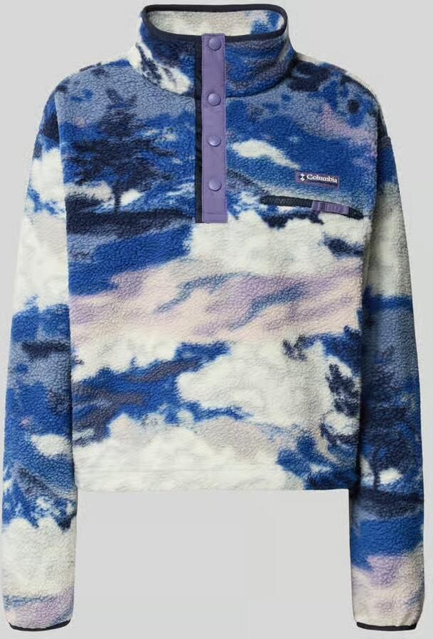 Columbia Fleeceshirt met opstaande kraag en labelpatch model 'Helvetia II'
