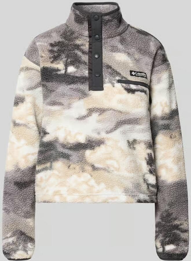 Columbia Fleeceshirt met opstaande kraag en labelpatch model 'Helvetia II'