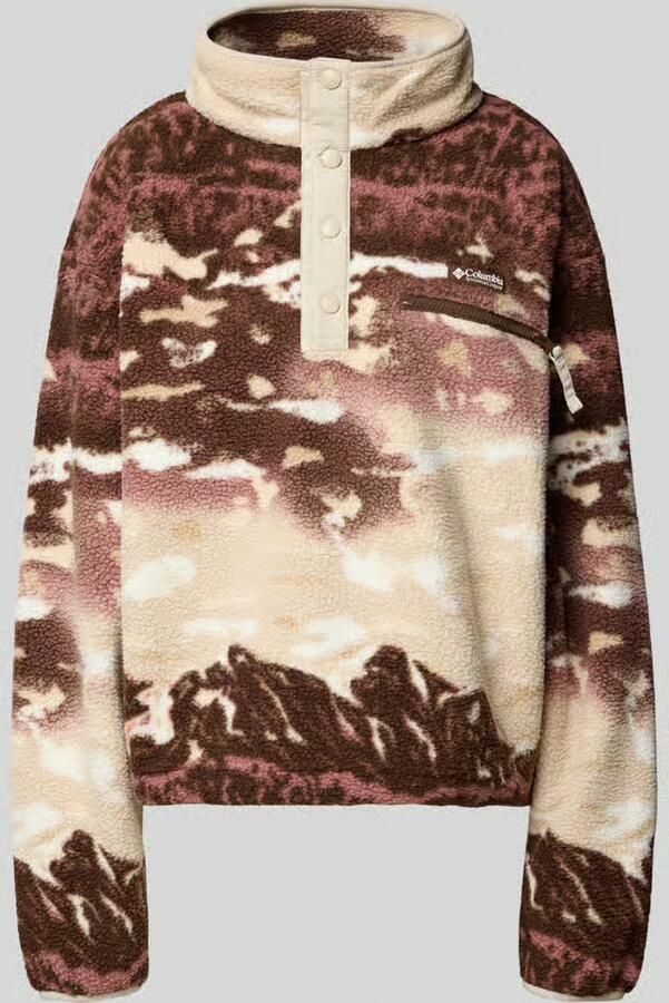Columbia Fleeceshirt met opstaande kraag en labelpatch model 'Helvetia II'