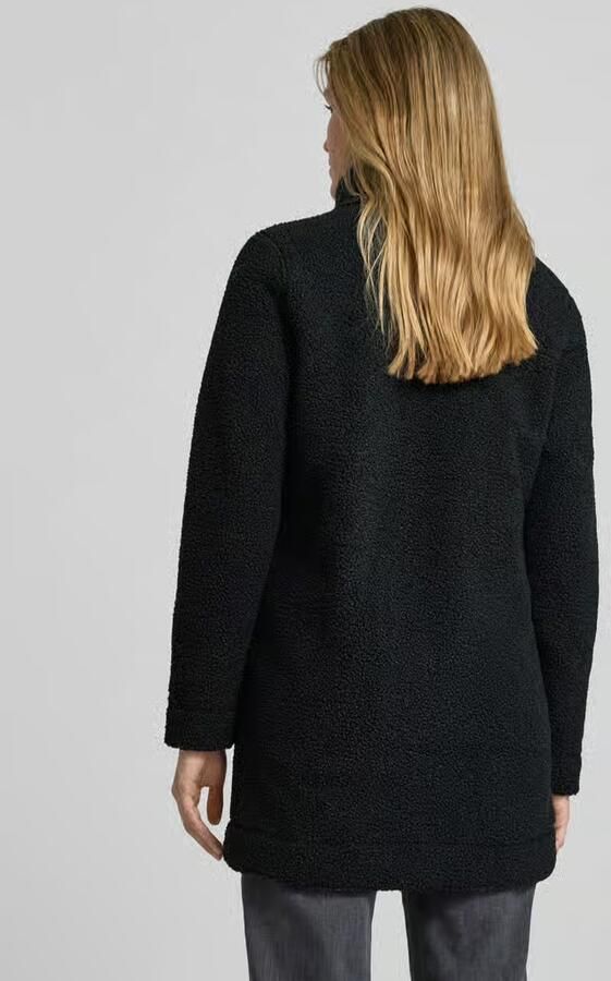Columbia Zwarte Lange Jas met Hoge Kraag en Rits Black Dames