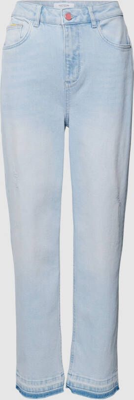Comma Casual Identity Jeans met gerafelde pijpboorden