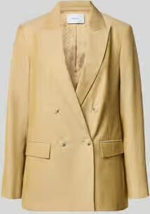 Comma blazer met linnen en patteszakken
