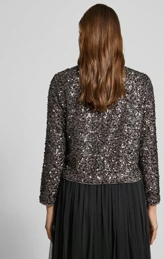 Comma Blazer met pailletten en ronde hals model 'EXPLORE'