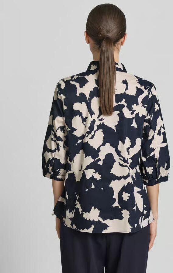 Comma Blouse met 3 4-mouw en verborgen knoopsluiting