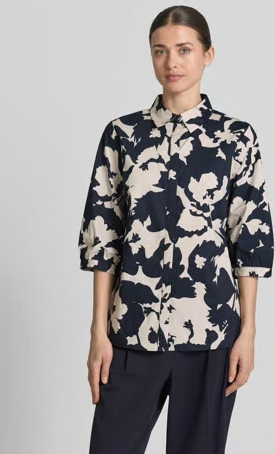 Comma Blouse met 3 4-mouw en verborgen knoopsluiting - Foto 4