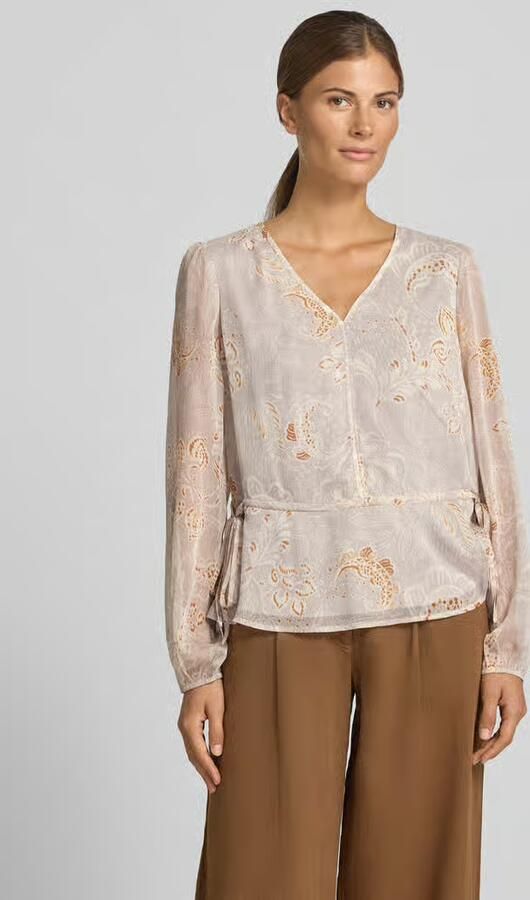 Comma blouse met lange mouwen met v-hals - Foto 2
