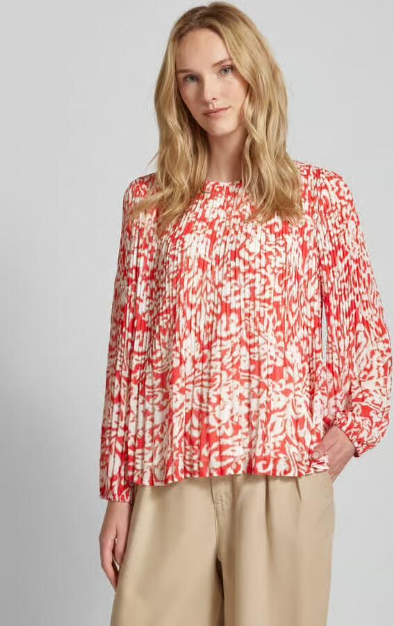 Comma Blouse met plissévouwen en ronde hals - Foto 2