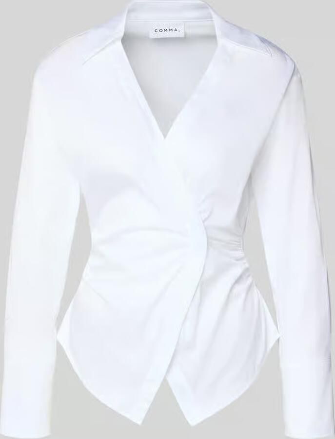 Comma Blouse met rimpels en V-hals - Foto 4