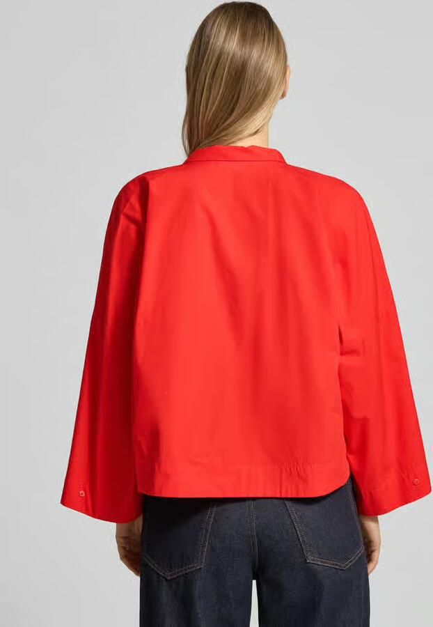 Comma Blouse met strik en sterk verlaagde schoudernaden - Foto 4