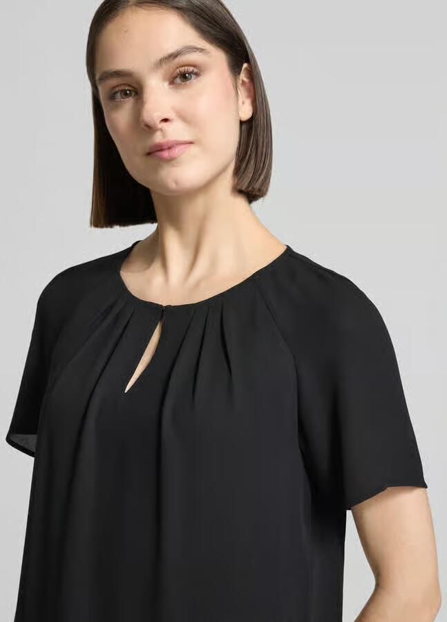 Comma Blouse-shirt met vlindermouwen en sleutelgat-halslijn