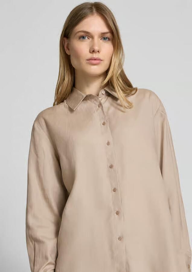 Comma Blouse van lyocellmix met overhemdkraag