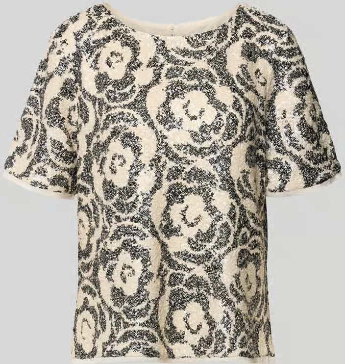 Comma Blouseshirt met pailletten en ronde hals - Foto 4