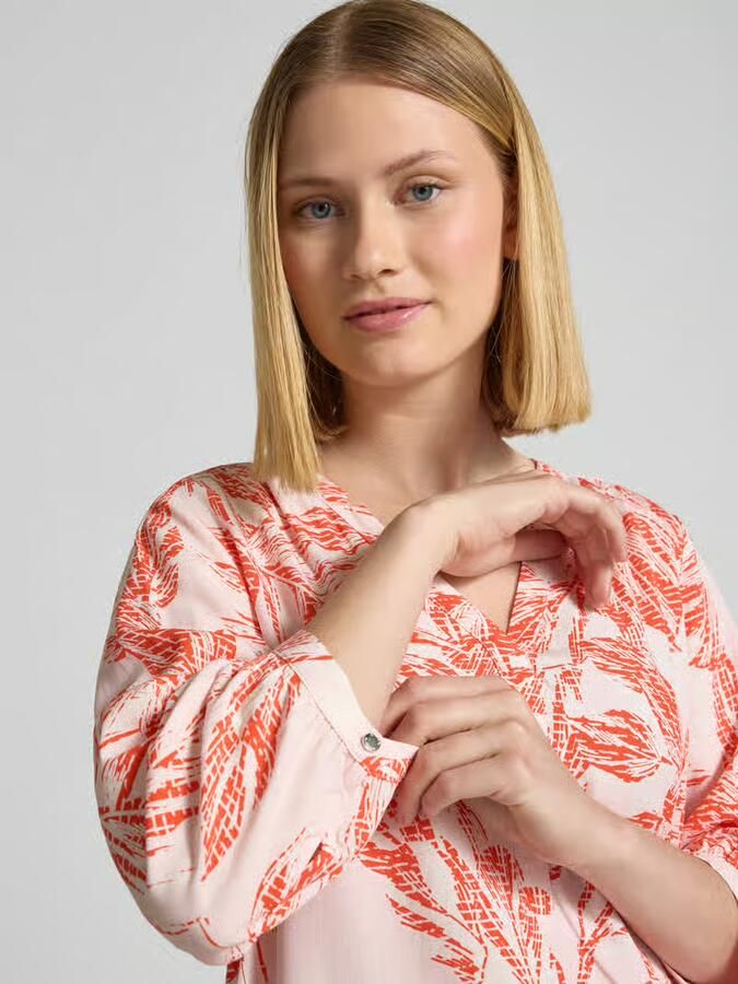 Comma Gedessineerde blouse 3 4 -arm met bloemenpatroon
