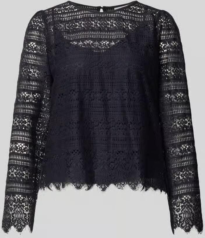 Comma Blouseshirt van kant met ronde hals - Foto 2