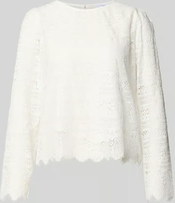 Comma Blouseshirt van kant met ronde hals - Foto 2