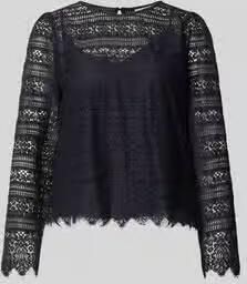 Comma Blouseshirt van kant met ronde hals