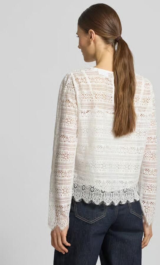 Comma Blouseshirt van kant met ronde hals - Foto 3