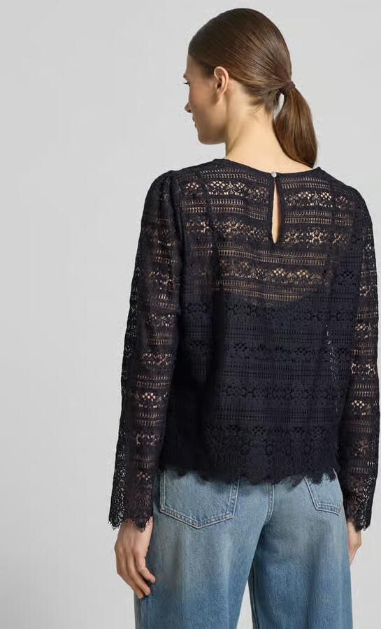 Comma Blouseshirt van kant met ronde hals - Foto 3