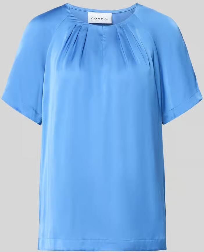 Comma Blouseshirt van satijn met ronde hals - Foto 2