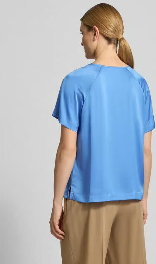 Comma Blouseshirt van satijn met ronde hals