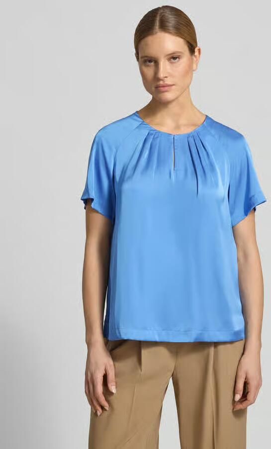 Comma Blouseshirt van satijn met ronde hals - Foto 4