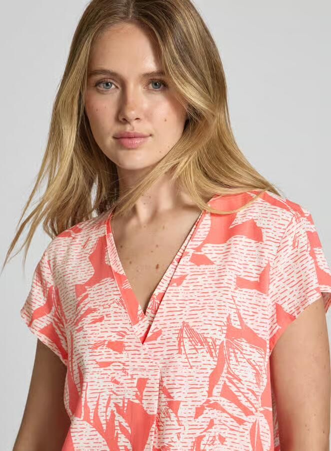 Comma Blouseshirt van viscose met V-hals - Foto 2
