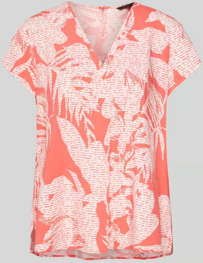 Comma Blouseshirt van viscose met V-hals