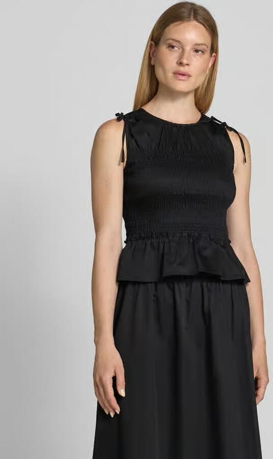 Comma Blousetop met smokelementen - Foto 3