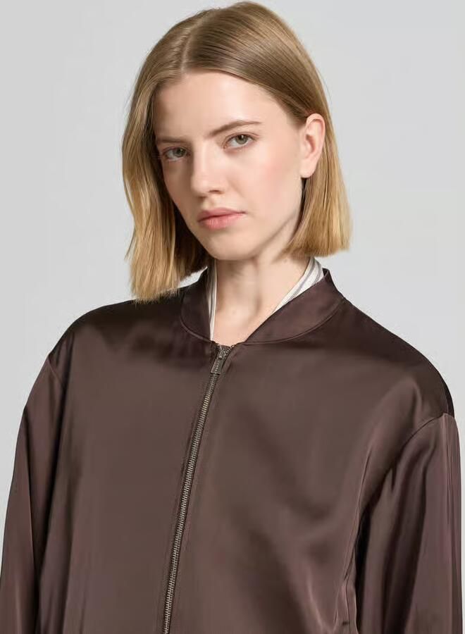 Comma blouson met viscose en ritssluiting