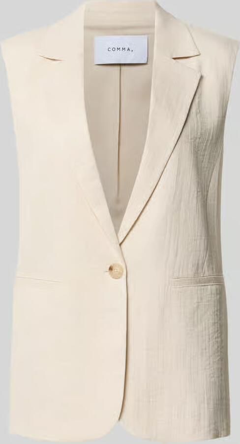 Comma Lange blazer van viscosemix met reverskraag - Foto 2
