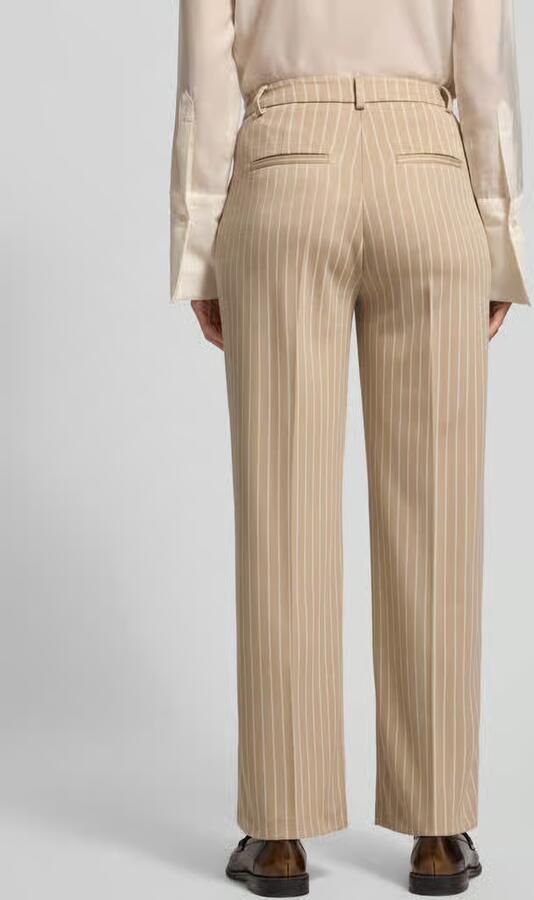 Comma Broek met persplooien en achterzakken