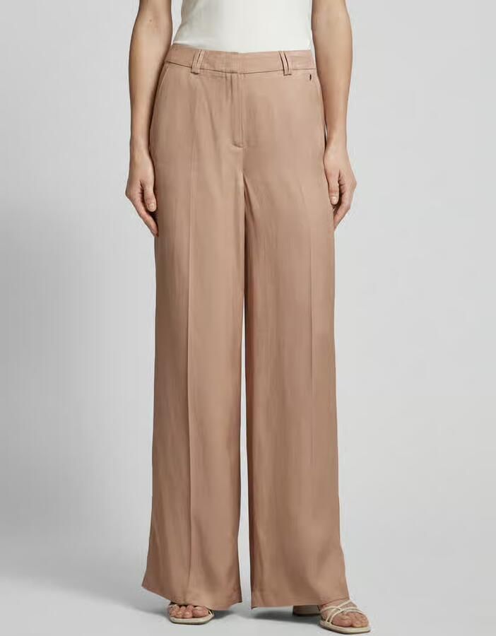 Comma Broek van een mix van viscose en linnen met wijde pijpen - Foto 2