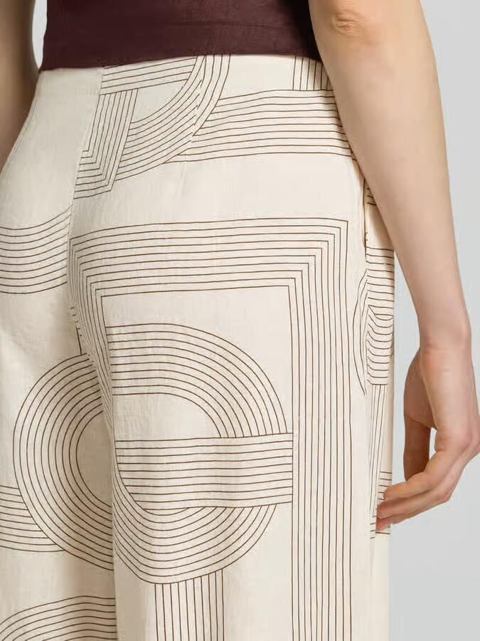 Comma wide leg regular waist palazzo broek met linnen ecru - Foto 5