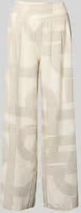 Comma wide leg regular waist palazzo broek met linnen ecru - Foto 4