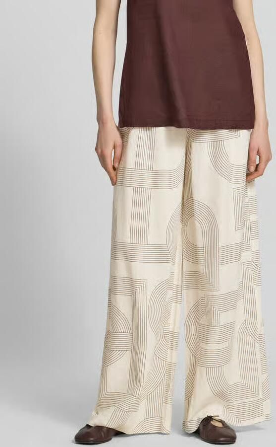 Comma wide leg regular waist palazzo broek met linnen ecru - Foto 6