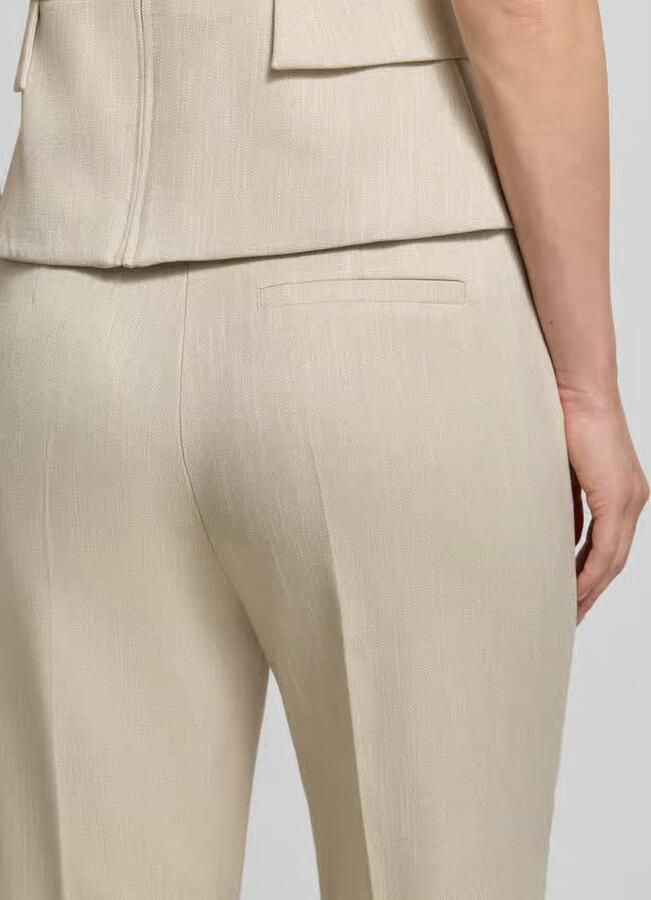 Comma Broek van viscosemix met persplooien