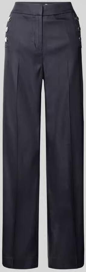 Comma Fijn gestructureerde broek met knopen - Foto 2