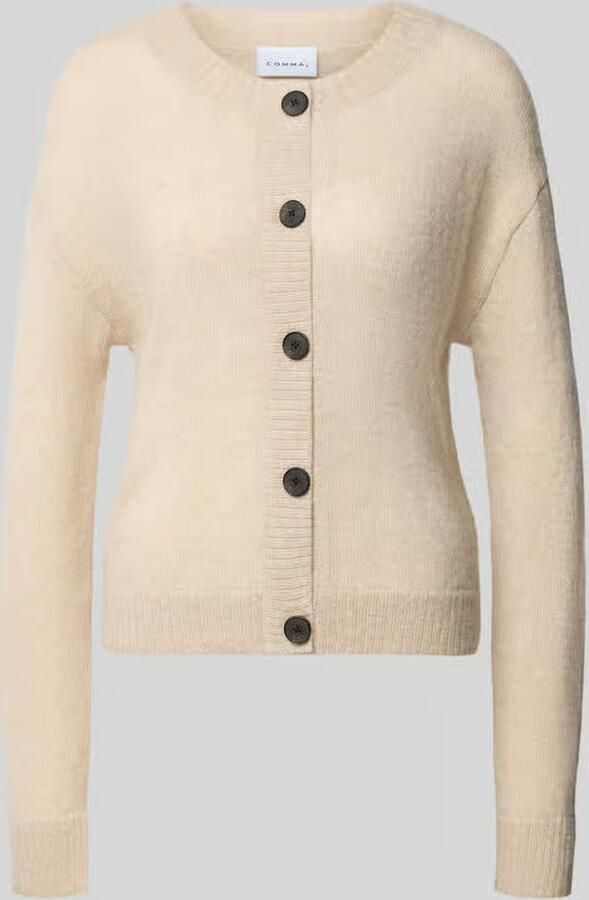 Comma gebreid vest met wol beige