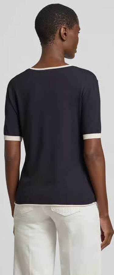 Comma T-shirt marineblauw fijn gebreid - Foto 4