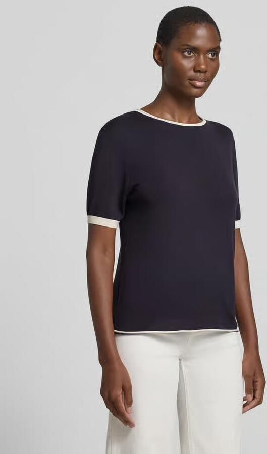 Comma T-shirt marineblauw fijn gebreid - Foto 7