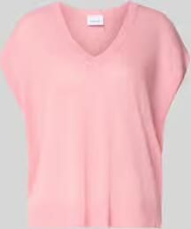 Comma Gebreid shirt van linnenmix met V-hals - Foto 4