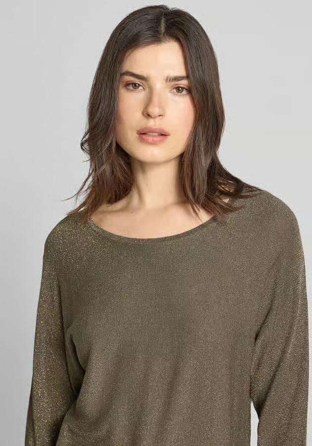 Comma Gebreid shirt van viscosemix met 3 4-mouw