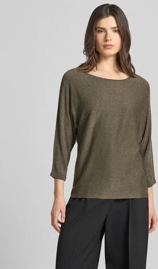 Comma Gebreid shirt van viscosemix met 3 4-mouw - Foto 3