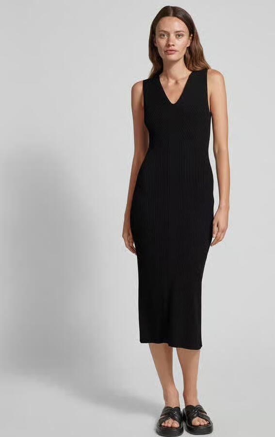 Comma ribgebreide bodycon jurk zwart - Foto 2