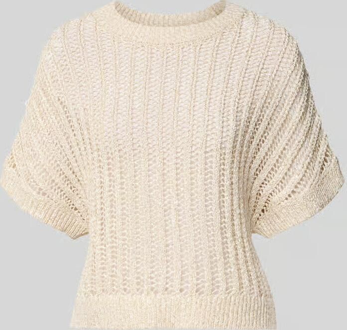 Comma Gebreide pullover met 1 2-mouwen en ronde hals - Foto 2