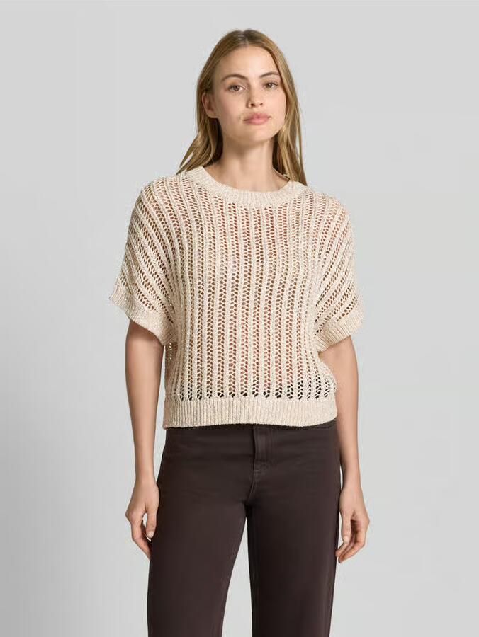 Comma Gebreide pullover met 1 2-mouwen en ronde hals - Foto 2