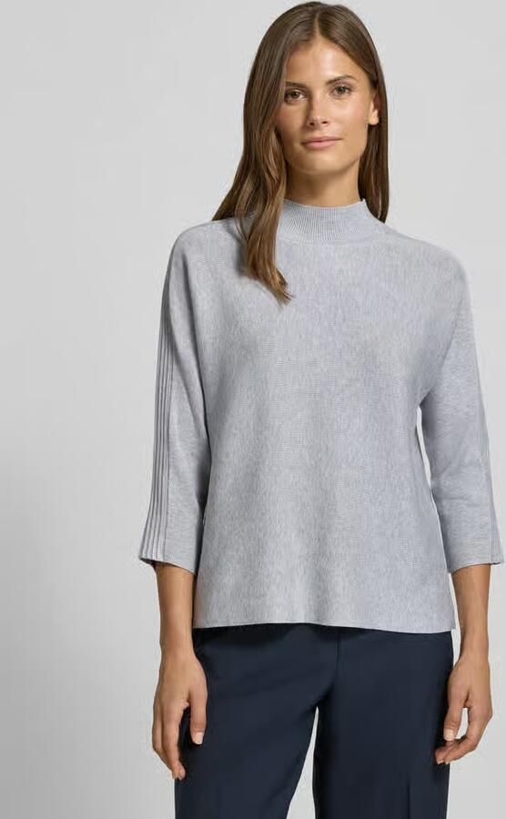 Comma Gebreide pullover met opstaande kraag en 3 4-mouwen - Foto 5